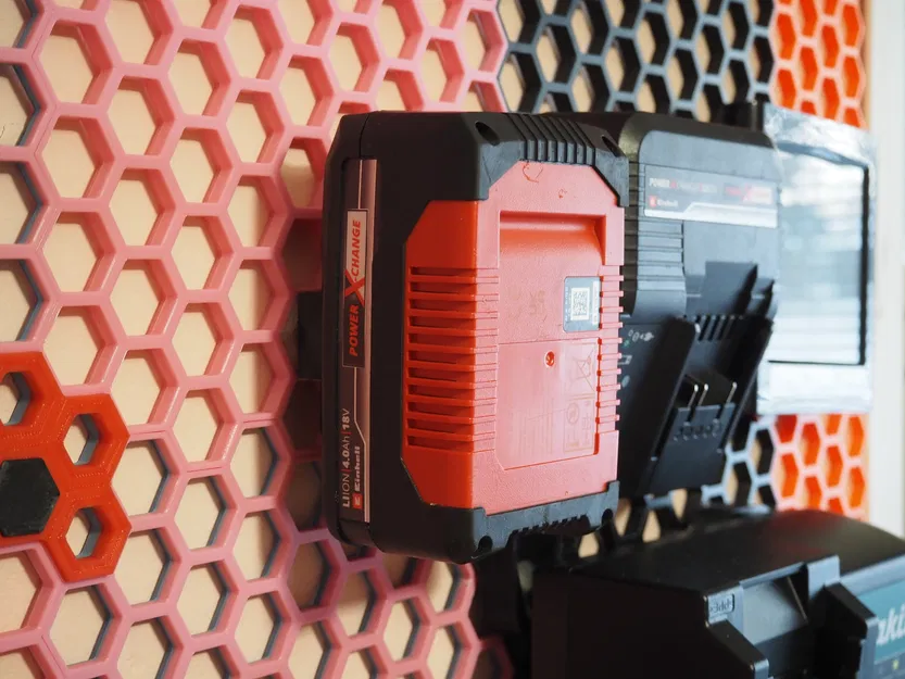 Giá gắn pin Einhell 18V PXC cho Honeycomb Storage Wall (kèm Fusion 360 & STEP) - Image 1