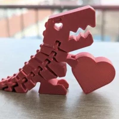 Khủng long Valentine khớp nối ôm trái tim