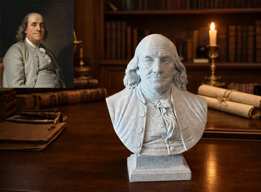 Benjamin Franklin — Tượng bán thân - Image 1