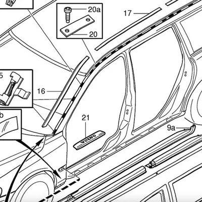 Kẹp cố định ốp rãnh thoát nước / viền kính chắn gió (Drip rail moulding clips)