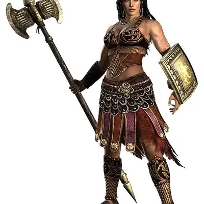 Nữ Chiến Binh Khiên Cầm Rìu Chiến