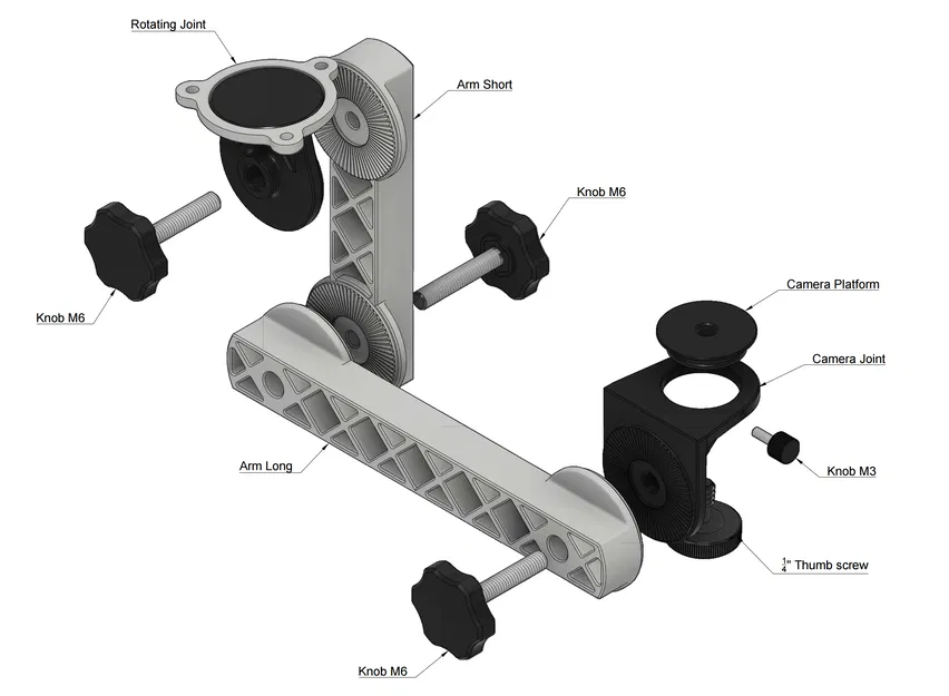 Tay đòn khớp (Articulated camera arm) in 3D - Image 6