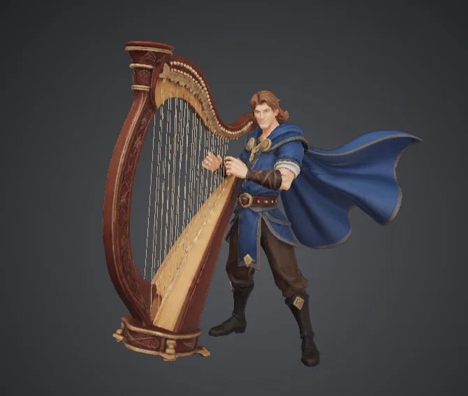 Bard Fantasy cầm đàn hạc – Anh hùng nhạc sĩ thời trung cổ - Image 1