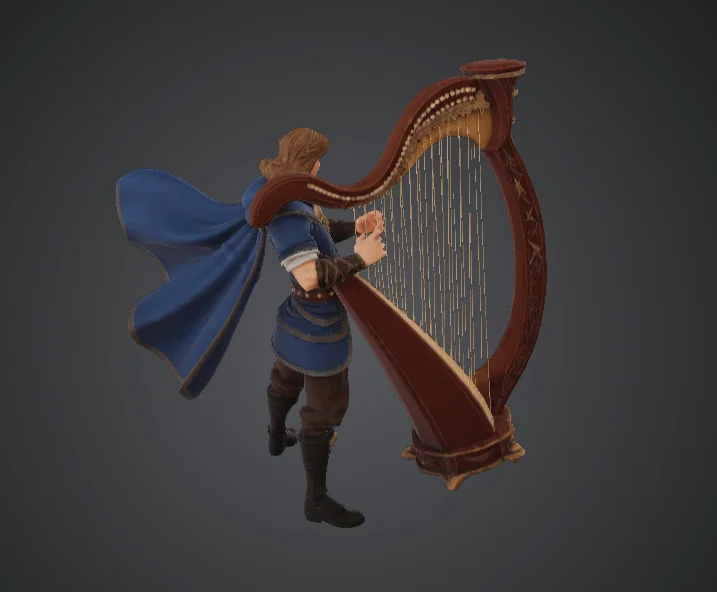 Bard Fantasy cầm đàn hạc – Anh hùng nhạc sĩ thời trung cổ - Image 3