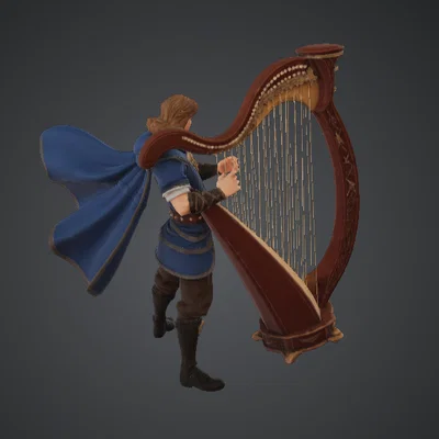 Bard Fantasy cầm đàn hạc – Anh hùng nhạc sĩ thời trung cổ