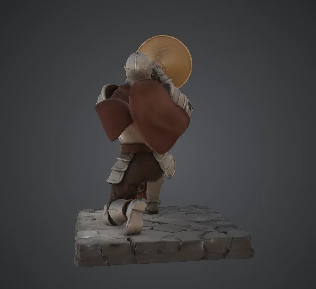 Kỵ Sĩ Trung Cổ Thổi Kèn Chiến – Miniature Sứ Giả Bọc Giáp - Image 3