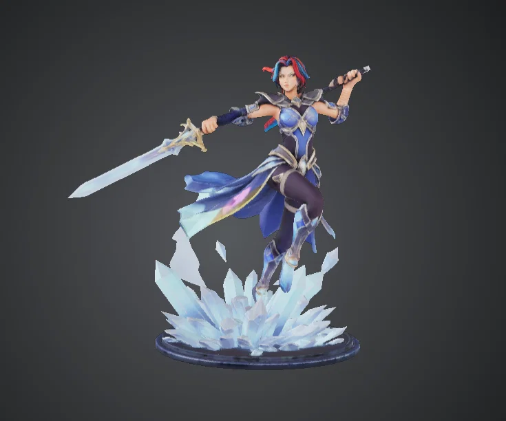 Ice Blade Warrior – Nữ Kỵ Sĩ Băng năng động với đế tinh thể - Image 1
