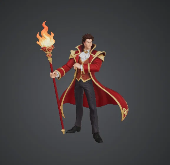 Pháp Sư Lửa Hoàng Gia cầm Trượng Bốc Lửa – Kẻ Thi Triển Arcane Cao Quý - Image 1