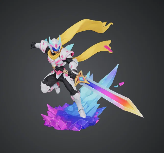Prismatic Crystal Knight – Hiệp Sĩ Tinh Thể, Kiếm Cầu Vồng trên Bệ Pha Lê - Image 1