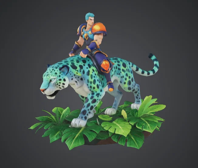 Jungle Beast Rider – Chiến binh fantasy cưỡi báo đốm rừng - Image 1