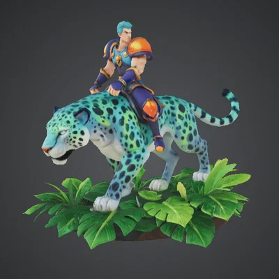 Jungle Beast Rider – Chiến binh fantasy cưỡi báo đốm rừng