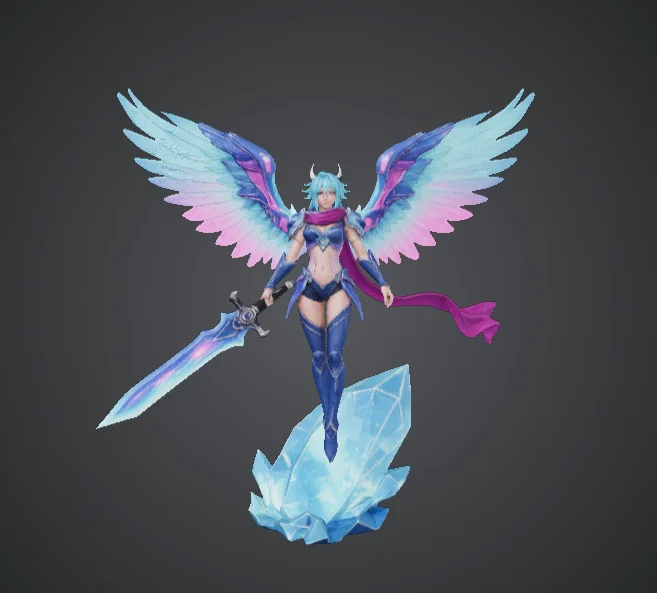 Celestial Crystal Valkyrie – Nữ chiến binh thiên thần có cánh & kiếm lăng kính - Image 1