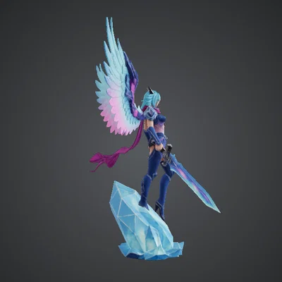 Celestial Crystal Valkyrie – Nữ chiến binh thiên thần có cánh & kiếm lăng kính
