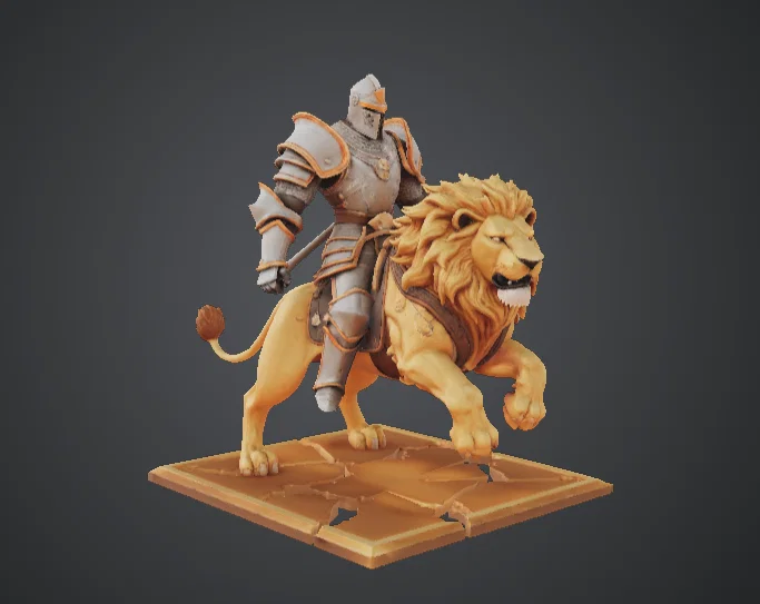 Paladin Kỵ Sư – Kỵ Sĩ Bọc Giáp Cưỡi Chiến Sư (Lion Rider Paladin) - Image 1