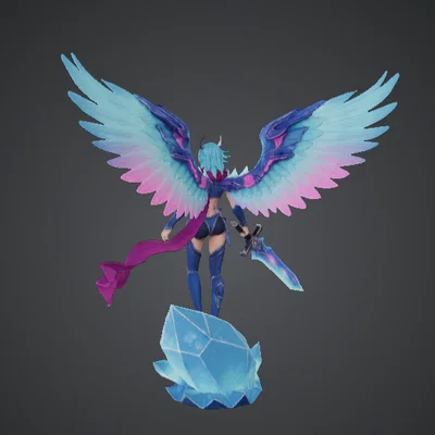 Celestial Crystal Valkyrie – Nữ chiến binh thiên thần có cánh & kiếm lăng kính