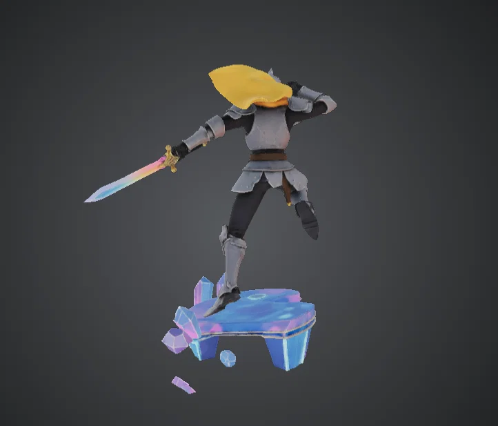 Crystal Vanguard Knight – Kỵ Sĩ Giáp Trụ Lao Vút trên Đế Tinh Thể Lơ Lửng - Image 2