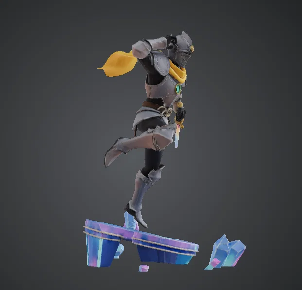 Crystal Vanguard Knight – Kỵ Sĩ Giáp Trụ Lao Vút trên Đế Tinh Thể Lơ Lửng - Image 3