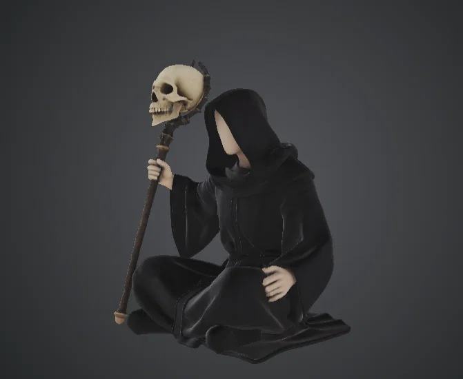 Pháp Sư Hắc Ám Vô Diện – Warlock Trùm Hood Cầm Trượng Đầu Lâu - Image 2