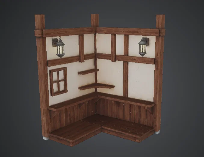 Góc Nội Thất Quán Rượu Trung Cổ – Diorama Terrain RPG Khung Gỗ - Image 1