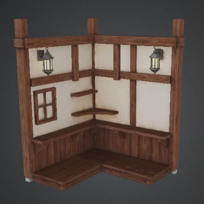 Góc Nội Thất Quán Rượu Trung Cổ – Diorama Terrain RPG Khung Gỗ