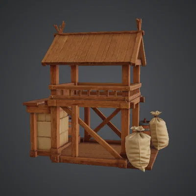 Quầy Chợ Gỗ Trung Cổ – Lán Lưu Trữ Gỗ Timber (Terrain)