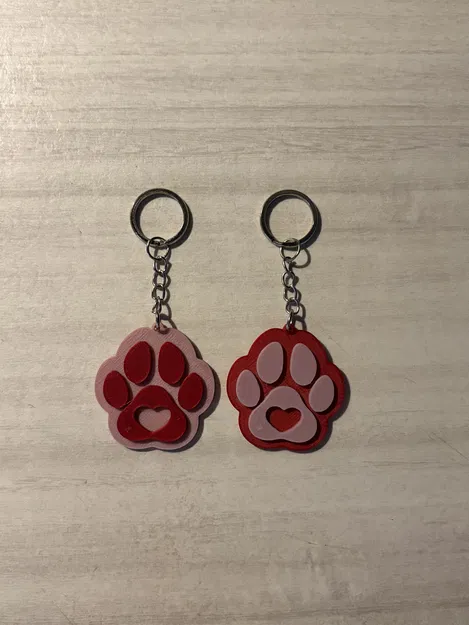 Animal Paw Heart – Móc Khóa Dấu Chân Thú Cưng & Trái Tim - Image 2