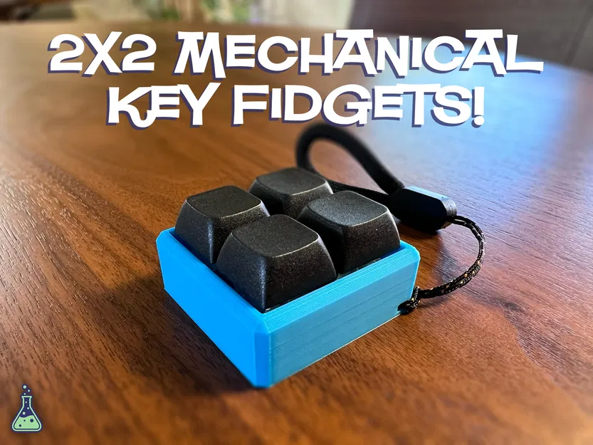 Dây đeo fidget key switch 2x2 (2x2 Key Switch Fidget Lanyard) - Image 1