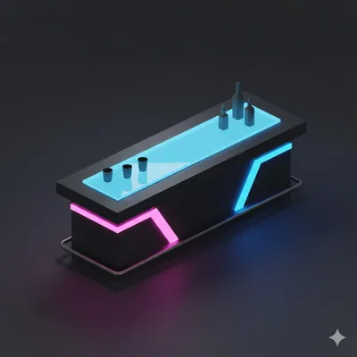 Quầy Bar Neon Low Poly