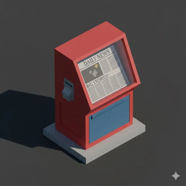 Sạp Báo Low Poly (Low Poly Newspaper Stand) - Image 1