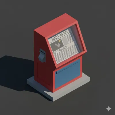 Sạp Báo Low Poly (Low Poly Newspaper Stand)