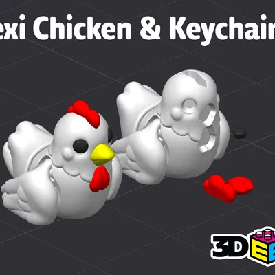 Gà Flexi & Móc khóa – Không cần supports