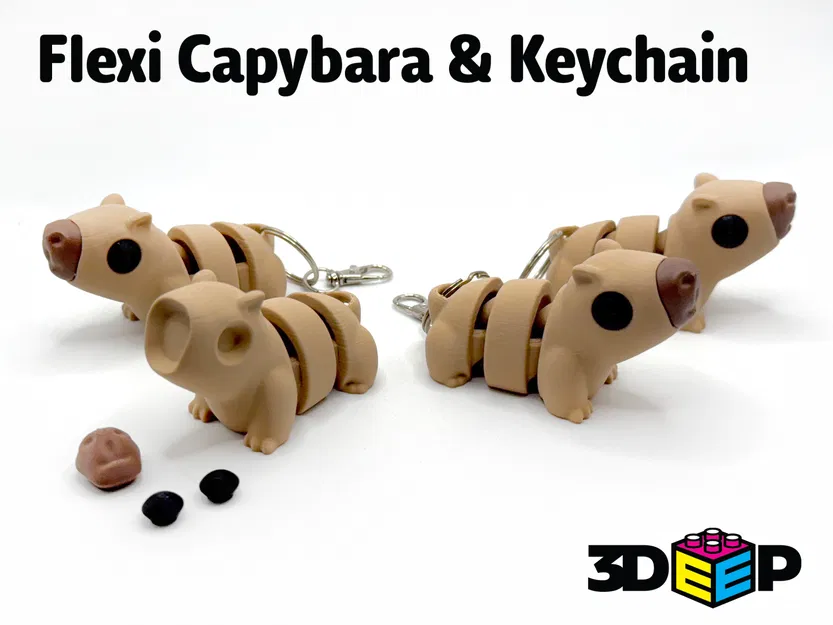 Capybara dẻo & móc khóa – Không cần supports - Image 1