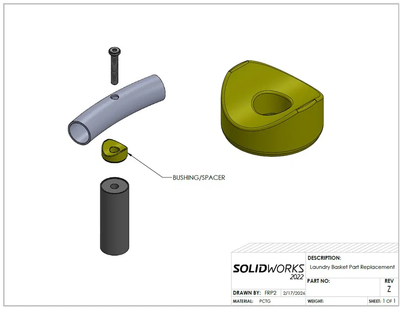 Phụ tùng thay thế cho giỏ đồ dơ SONGMICS 18.5-Gallon (70 L) - Image 3