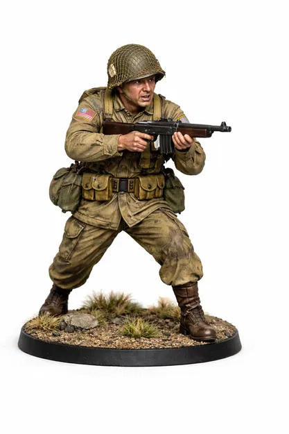 Lính Dù Mỹ WW2 dùng SMG (Bolt Action) - 28mm - Image 1