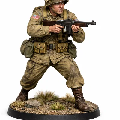 Lính Dù Mỹ WW2 dùng SMG (Bolt Action) - 28mm