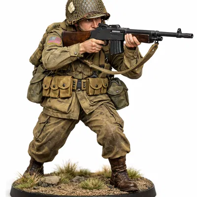 Lính Dù Mỹ WW2 cầm BAR (Bolt Action) – 28mm