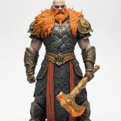 Valdos “Cinderheart” – Fire Genasi Barbarian DnD Miniature