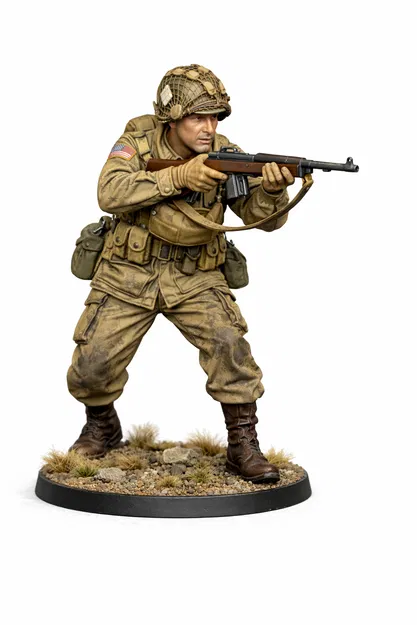 Lính Dù Mỹ WW2 cầm Carbine (Bolt Action) – 28mm - Image 1