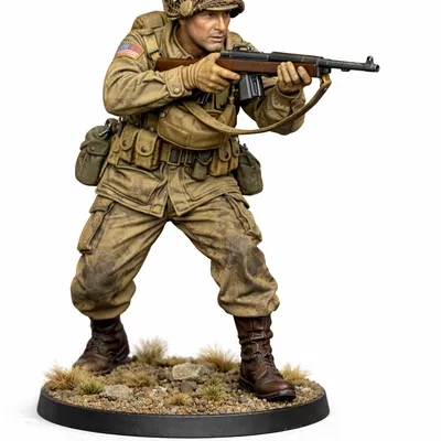 Lính Dù Mỹ WW2 cầm Carbine (Bolt Action) – 28mm