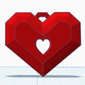 Móc khóa trái tim (Heart Keychain) low poly 35 × 40 mm - Thumbnail 1