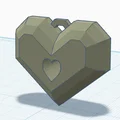 Móc khóa trái tim (Heart Keychain) low poly 35 × 40 mm - Thumbnail 3