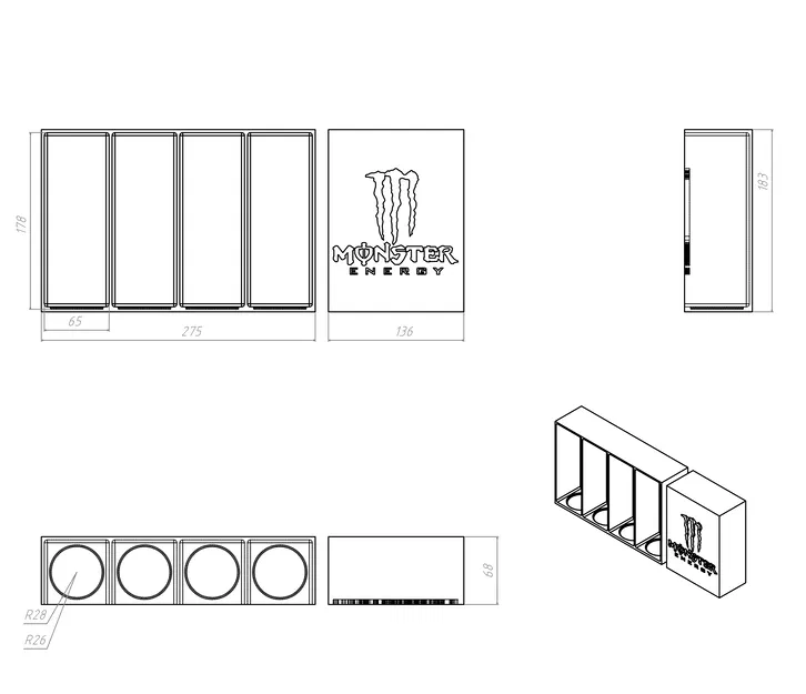 Kệ để lon Monster Drinks Stand - Image 4