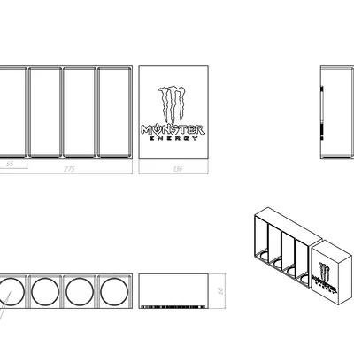 Kệ để lon Monster Drinks Stand