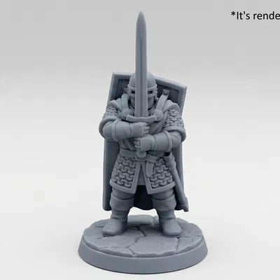 Miniature hiệp sĩ DnD cầm kiếm