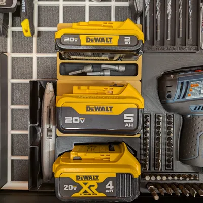 Khay Gridfinity pin DEWALT 20V MAX 2Ah + ngăn chứa phụ