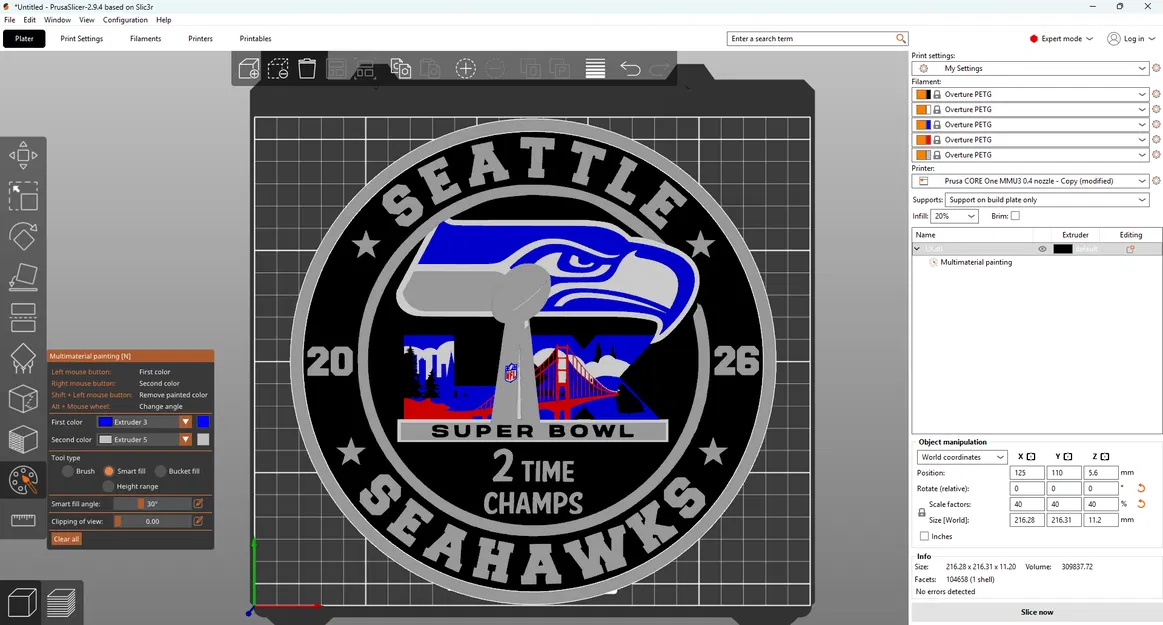 Bảng kỷ niệm Super Bowl 2026 Seattle Seahawks - Image 1
