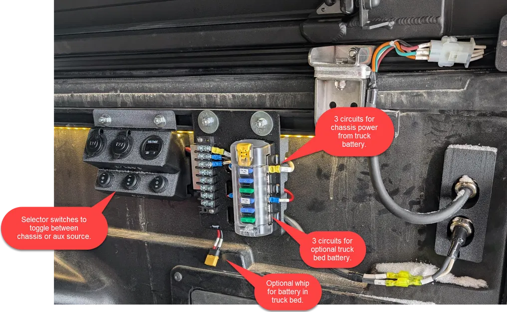 Panel Điện Bedrail Thùng Xe Tacoma (Ổ 12V & Cầu Chì) - Image 2