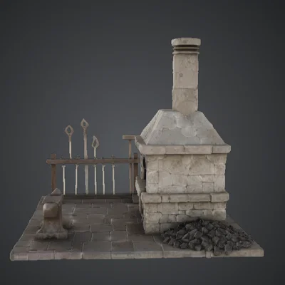 Cảnh Lò Rèn Thợ Rèn Trung Cổ – Workshop Terrain