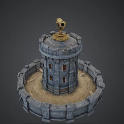 Bệ Tháp Đại Bác Trung Cổ – Tháp Canh Pháo Đài Tròn (Terrain)