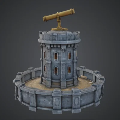 Bệ Tháp Đại Bác Trung Cổ – Tháp Canh Pháo Đài Tròn (Terrain)